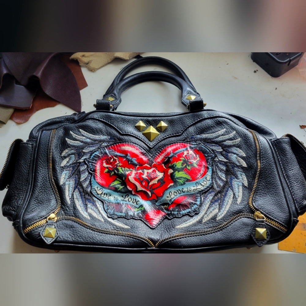 Isabella Fiore leather embroidered bag